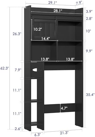 kepptory 30" W Over the Toilet Cabinet with Sliding Barn Door，Black - Image 2