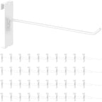 40Pcs 8" Gridwall Display Hooks Assortment Set, White Metal Grid Wall Panel Hanging Display Hook for Garage Shop Retail Storage, Wire Diameter 5mm/ 0.2” by Yauhar