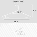 Plastic Hangers, Short Neck Hangers for Clothes, Z-Shape Shirt Hanger for Men 16.5", Flat Space Saving Blouse Hanger for Adults Suit, Hoody, Dress, Small Necked Clothing, Percha de Plástico White 20 - Image 2
