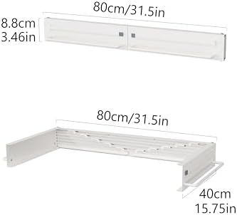 JOOM Wall Mounted Clothes Drying Rack,31.5 Inch Foldable Rack,White,Poles - Image 3