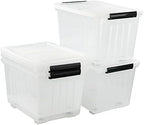Bringer 4-Pack 30 L Clear Plastic Storage Box, Large Wheeled Storage Bin - Image 7