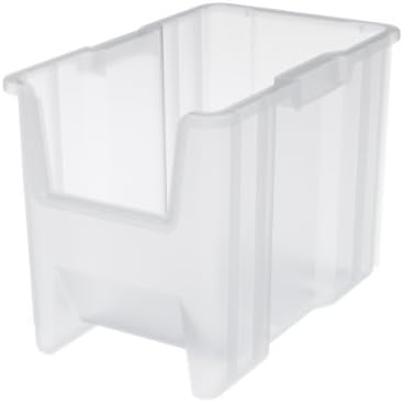 Akro-Mils Stak-N-Store Stackable Storage Bins, 17.5"x11"x12.5", Clear, 4-Pk by Akro-Mils