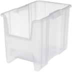 Akro-Mils Stak-N-Store Stackable Storage Bins, 17.5"x11"x12.5", Clear, 4-Pk by Akro-Mils