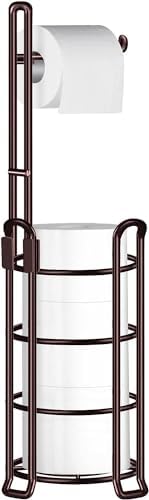 TomCare Toilet Paper Holder Stand Free Standing, Holds 4 Mega Rolls, Bronze by TomCare
