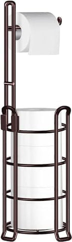 TomCare Toilet Paper Holder Stand Free Standing, Holds 4 Mega Rolls, Bronze by TomCare