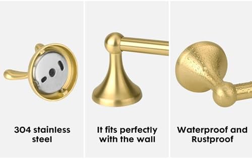 Classic Bathroom Hardware Accessories Set 4 Piece Brushed Gold - Image 6