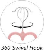 Coloch 50 Pack Pink Velvet Hangers, Non-Slip Clothes Hangers with 360 Degree Rotating Hook Thin Felt Adult Hanger for Coat, Dress, Shirt, Jacket - Image 4