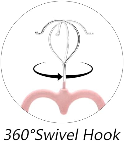 Coloch 50 Pack Pink Velvet Hangers, Non-Slip Clothes Hangers with 360 Degree Rotating Hook Thin Felt Adult Hanger for Coat, Dress, Shirt, Jacket - Image 4
