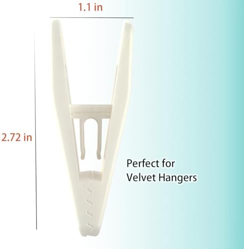 TOFIIGREM Hanger Clips Perfect for Velvet Hangers (Beige, 80 PCS), Strong Plastic Clips Pant Skirt Hanger Sock Clips for Beige Flocking Felt Hangers - Image 6