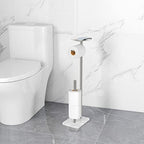 FEILERN Toilet Paper Holder Stand for Bathroom Floor Standing Toilet Roll Dispenser Storages 4 Reserve Rolls, with Top Storage Shelf for Cell Phones, Wipe, Wallet and More(Marble Brush Nickel) - Image 7