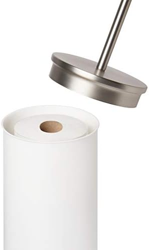 Umbra Portaloo Toilet Paper Stand, Freestanding with Storage, White/Nickel - Image 5