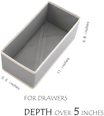 Small Foldable Fabric Drawer Organizer 9-Pack - 11" Breathable Closet & Dresser Storage Bins for Underwear, Socks, Baby Clothes & Bras, Light Grey - Image 3