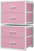 BOLUO Stackable Closet Drawers for Clothes Organizers and Storage Fabric Pink 2 Drawer Dresser for Bedroom 2 Packs Modern Small by BOLUO