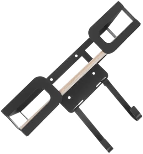 Ironing Board Hanger Black with Removable Hooks, Wall Mounted by Toyvian