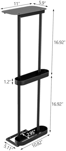 STWWO Bathroom Towel Storage, 36.4 Inch Towel Racks for Bathroom Wall Mounted with Shower Caddy with Metal Shelf, Black - Image 5