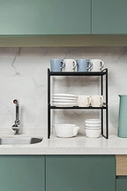 Shantton Cabinet Shelf Organizer, Pantry Shelf Rack, Black 16x8.3x9.5 - Image 6