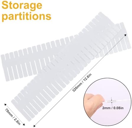100 PCS Premium DIY Drawer Dividers, White, Adjustable Drawer Organizers for Perfectly Organized Drawers, Tidying Makeup, Clothes, Underwear, Cutlery, Kitchen, Bathroom, Bedroom, Office - Image 2