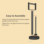 YUMORE Toilet Paper Holder Stand with Storage Weighted Base, Matte Black - Image 5