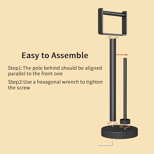 YUMORE Toilet Paper Holder Stand with Storage Weighted Base, Matte Black - Image 5