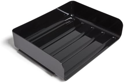 TRU RED Side-Load Stackable Plastic Letter Tray, Black, 12-Pack - Image 2