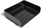 TRU RED Side-Load Stackable Plastic Letter Tray, Black, 12-Pack - Image 2