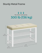 SONGMICS Shoe Bench, Entryway Bench with Cushion, Space-Saving - Image 3