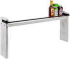 MyGift 33-Inch Stove Top Spice Shelf, Whitewashed Wood Black Metal Rack - Image 5