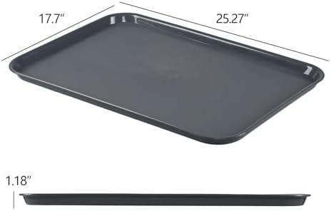 6 Packs Extra Large Plastic Trays, Rectangular Trays, Grey - Image 2