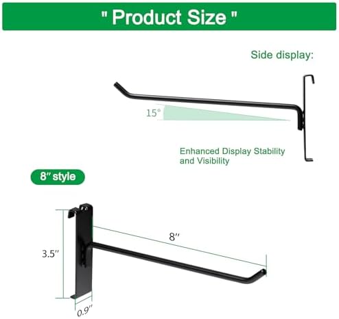 8 Inch Gridwall Hooks, Grid Panel Hanging Hooks for Retail, Home, and Workspace Organization, Displays, and Storage Solutions(40Pack,Black) - Image 2