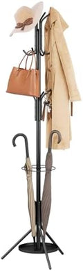 Kitsanery Coat Rack Freestanding,Metal Coat Tree with Umbrella Holder,Hat and Coat Rack Stand for Entryway, Hallway, Living Room, Bedroom (Black) by Kitsanery