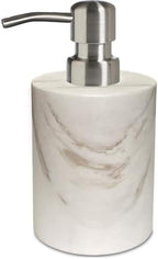 Marble Soap Dispenser, soap and Lotion Dispenser Bathroom, with Rust Proof Stainless Steel Pump Refillable for Kitchen Bathroom Countertop-Hand Lotion and Liquid Soap Dispenser-White by CAAS