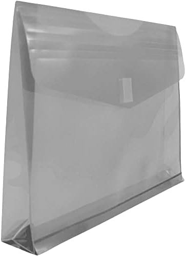 JAM PAPER Plastic Expansion Envelopes with Hook & Loop Closure - Letter Booklet - 9 3/4 x 13 with 2 Inch Expansion - Smoke Gray - 12/Pack - Image 3
