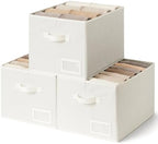 GRANNY SAYS Closet Shelf Baskets, Pearl White, Extra Large, 3-Pack by GRANNYSAYS