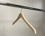 NAHANCO 17” Flat Wooden Shirt Hanger, No Notches, Natural Gloss, 25 Pack - Image 3