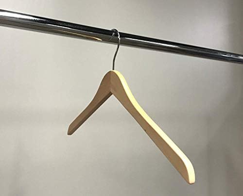 NAHANCO 17” Flat Wooden Shirt Hanger, No Notches, Natural Gloss, 25 Pack - Image 3