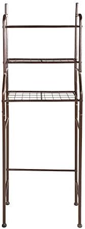 3-Shelf Bathroom Organizer Over Toilet, Space Saver Storage, Brown - Image 6