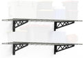 SafeRacks Steel Garage Wall Shelves 2-Pk w/Hooks, 500lb, Hammertone (18x48) by SafeRacks