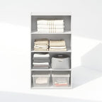 Furinno Reed Closet Organizers and Storage, 4-Tier Closet Organizer, Open Shelf Closet Storage, for Wardrobe, Bedroom, Living Room, White - Image 6