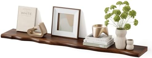 Organic Wavy Edge Floating Shelves,Hidden Brackets,1 Pack 48 in by Unknown