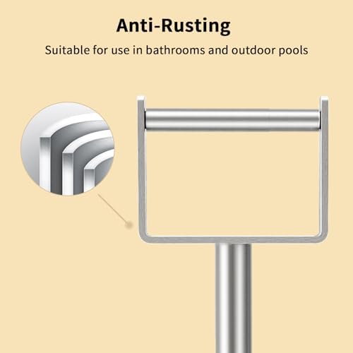 YUMORE Toilet Paper Holder Stand with Storage Weighted Base, Brushed Nickel - Image 6