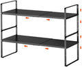 2pcs Expandable Cabinet Shelf Organizer, 16.5"~27''L, Black by jkxoo