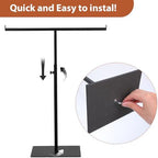 2 Pcs Black Purse Display Stand, Adjustable Height T Bar Tabletop Stainless Steel Handbag Holder for Jewelry Necklaces Organizer, Home Store Boutique Retail Decor - Image 4