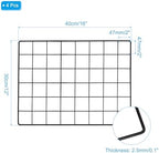 PATIKIL 16x12 Inch Wall Grid Panel, 4 Pcs Metal Wire Photo Wall Decorative Grid for Photo Display Hanging Picture Memo Home Decorations, Black - Image 2