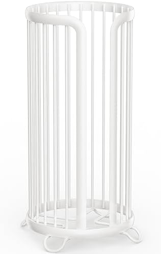 Bunoxea Toilet Paper Holder Stand, Freestanding Toilet Tissue Organizer, Minimalistic Storage Solution, Reserve Mega Rolls,Modern -2PACK White - Image 6