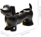Creative Dachshund Toothbrush Holder, Cute Dachshund-Shaped Toothbrush Holders, Ceramic Bathroom Countertop Accessories, Personalized Decoration, for Bathroom Home(Black) - Image 2