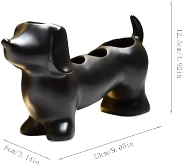 Creative Dachshund Toothbrush Holder, Cute Dachshund-Shaped Toothbrush Holders, Ceramic Bathroom Countertop Accessories, Personalized Decoration, for Bathroom Home(Black) - Image 2
