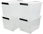 4-Pack Clear Plastic Storage Bins with Lid, 42 L by Callyne