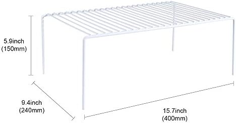 Redrubbit Large (15.7 x 9. 4 Inch) Cabinet Storage Shelf Rack, Rustproof Kitchen Counter and Cabinet Shelf, Storage Rack Organizer for Kitchen, Fridge, Cabinet, Bathroom, Set of 4 - Image 3