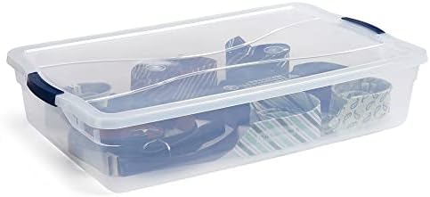 Rubbermaid Cleverstore 42 Quart Stackable Plastic Storage Container Organizer Bin with Latching Lids for Garage, Closet, and Classroom, Clear, 4 Pack - Image 5