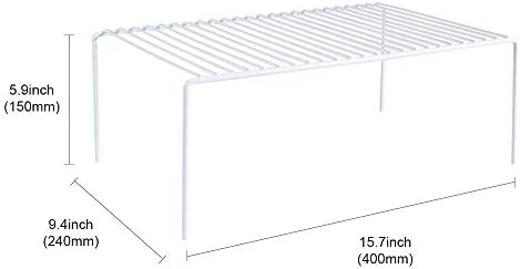 Redrubbit Large (15.7 x 9.4 Inch) Cabinet Storage Shelf Rack, Set of 6, Rustproof, Minimalist, White, Metal Steel, 6 Shelves, Kitchen, Bathroom, Bedroom, Freestanding, No Assembly Required - Image 3
